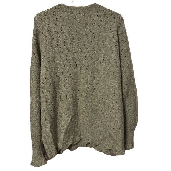 Cupcake Clothing LTD Cable Open Knit Cardigan Sweater Green Women's Size XL - Picture 3 of 6